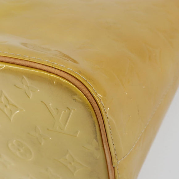 LOUIS VUITTON Monogram Vernis Houston Hand Bag Beige M91004 LV Auth ep12084