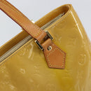 LOUIS VUITTON Monogram Vernis Houston Hand Bag Beige M91004 LV Auth ep12084-18