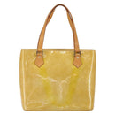 LOUIS VUITTON Monogram Vernis Houston Hand Bag Beige M91004 LV Auth ep12084-13
