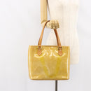 LOUIS VUITTON Monogram Vernis Houston Hand Bag Beige M91004 LV Auth ep12084-25