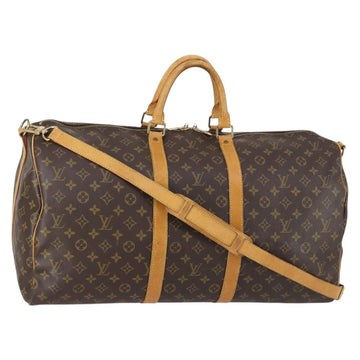 LOUIS VUITTON Monogram Keepall Bandouliere 55 Boston Bag M41414 LV Auth ep12087