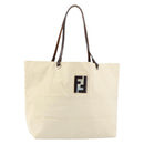FENDI Hand Bag Canvas Ivory Auth ep12091-1