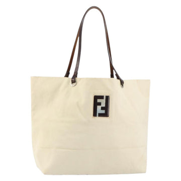 FENDI Hand Bag Canvas Ivory Auth ep12091
