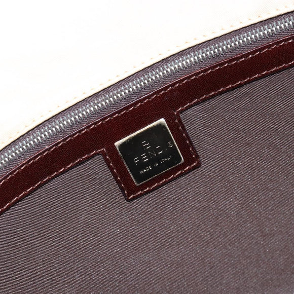 FENDI Hand Bag Canvas Ivory Auth ep12091