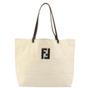 FENDI Hand Bag Canvas Ivory Auth ep12091-13