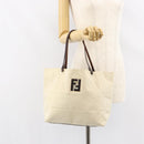 FENDI Hand Bag Canvas Ivory Auth ep12091-20