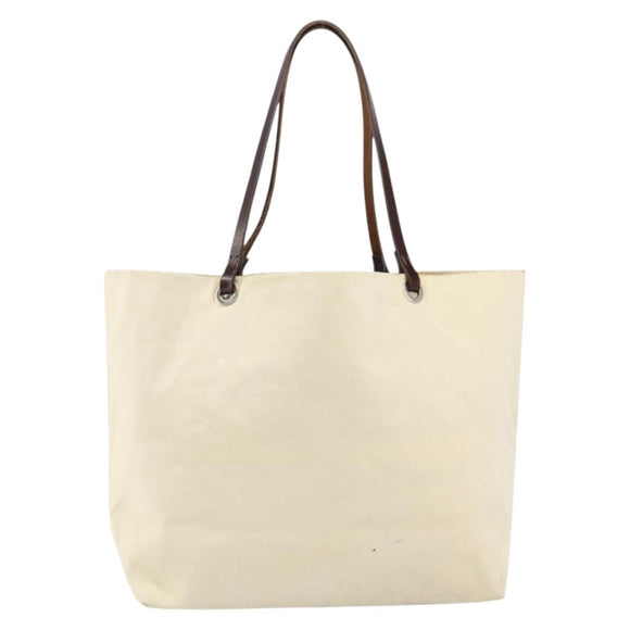 FENDI Hand Bag Canvas Ivory Auth ep12091