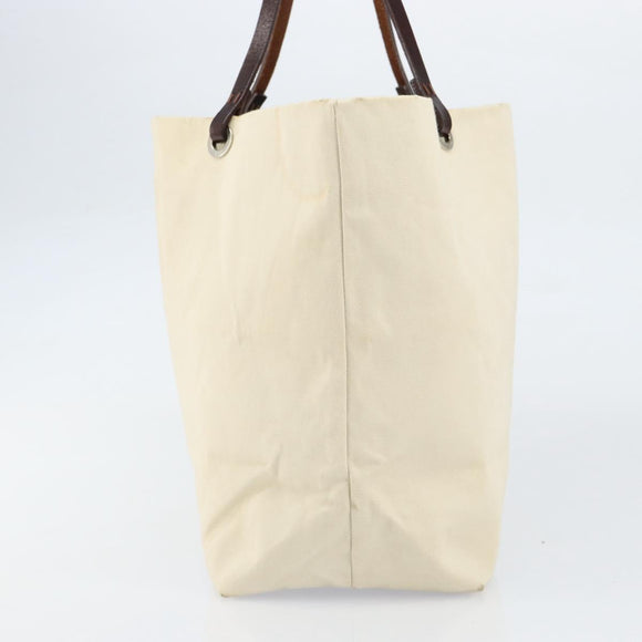 FENDI Hand Bag Canvas Ivory Auth ep12091