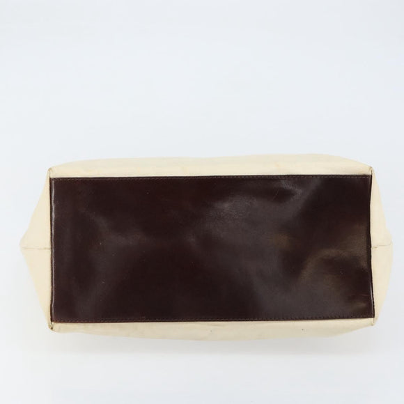 FENDI Hand Bag Canvas Ivory Auth ep12091