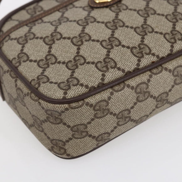 GUCCI GG Supreme Shoulder Bag PVC Beige Gold 116 02 607 Auth ep12092