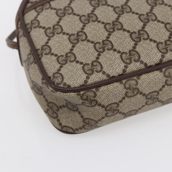 GUCCI GG Supreme Shoulder Bag PVC Beige Gold 116 02 607 Auth ep12092