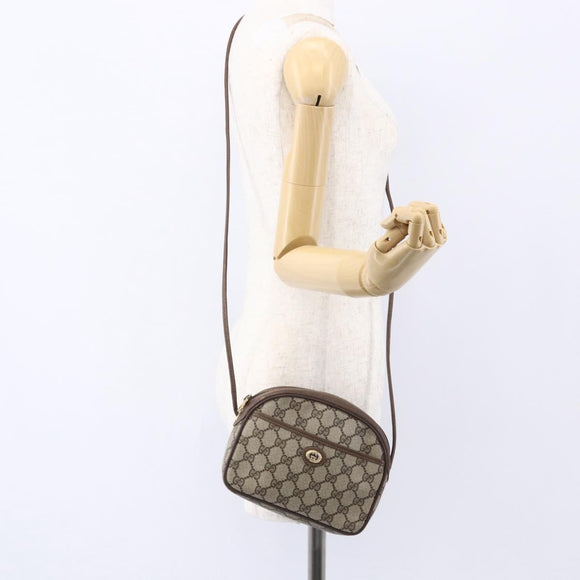 GUCCI GG Supreme Shoulder Bag PVC Beige Gold 116 02 607 Auth ep12092