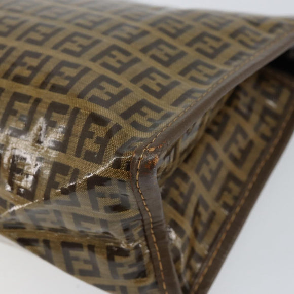 FENDI Zucchino Canvas Clutch Bag Beige Auth ep12093