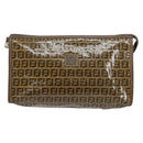 FENDI Zucchino Canvas Clutch Bag Beige Auth ep12093-13