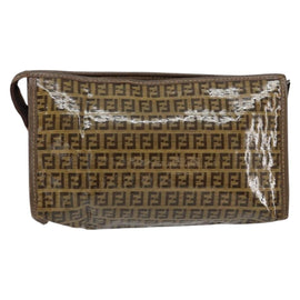 FENDI Zucchino Canvas Clutch Bag Beige Auth ep12093 - 0