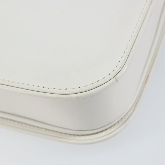 GUCCI Hand Bag Leather White Gold Auth ep12094