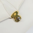 GUCCI Hand Bag Leather White Gold Auth ep12094-17