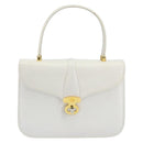 GUCCI Hand Bag Leather White Gold Auth ep12094-13