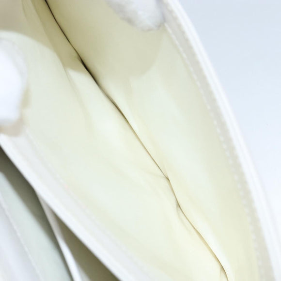 GUCCI Hand Bag Leather White Gold Auth ep12094