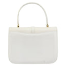 GUCCI Hand Bag Leather White Gold Auth ep12094-2