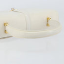 GUCCI Hand Bag Leather White Gold Auth ep12094-7