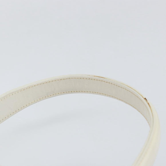 GUCCI Hand Bag Leather White Gold Auth ep12094