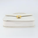 GUCCI Hand Bag Leather White Gold Auth ep12094-5