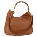 GUCCI Bamboo Shoulder Bag Leather 2way Brown Gold 001 2852 1577 0 Auth ep12095-1