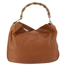 GUCCI Bamboo Shoulder Bag Leather 2way Brown Gold 001 2852 1577 0 Auth ep12095-2