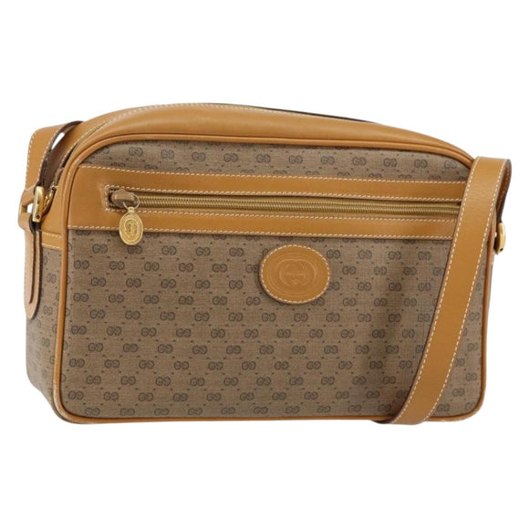 GUCCI Micro GG Supreme Shoulder Bag PVC Beige Gold 001 113 0942 Auth ep12096