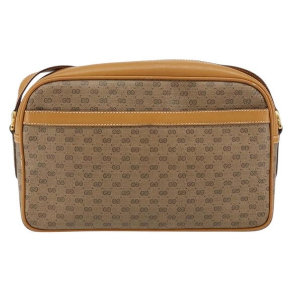 GUCCI Micro GG Supreme Shoulder Bag PVC Beige Gold 001 113 0942 Auth ep12096