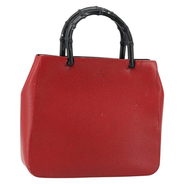 GUCCI Bamboo Hand Bag Leather Red 002 1061 Auth ep12097