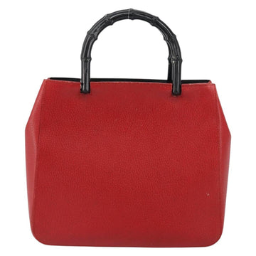 GUCCI Bamboo Hand Bag Leather Red 002 1061 Auth ep12097 - 0