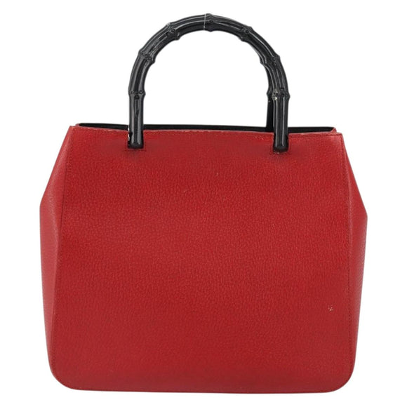 GUCCI Bamboo Hand Bag Leather Red 002 1061 Auth ep12097