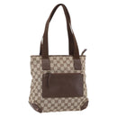 GUCCI GG Canvas Tote Bag Beige Silver 28893 Auth ep12098-1