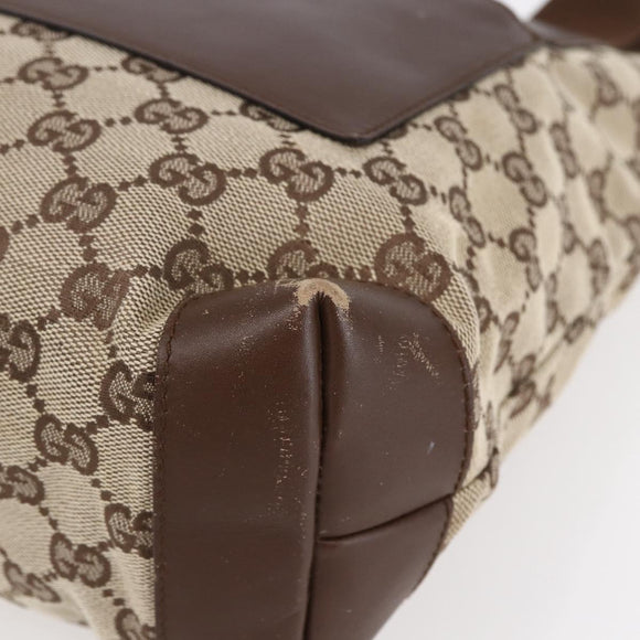 GUCCI GG Canvas Tote Bag Beige Silver 28893 Auth ep12098