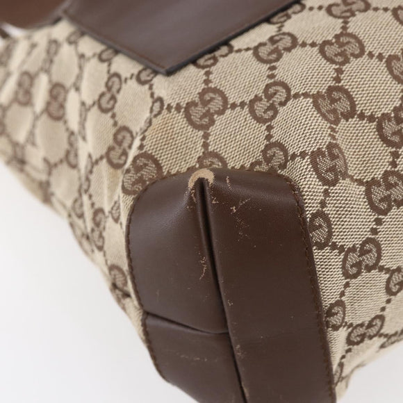 GUCCI GG Canvas Tote Bag Beige Silver 28893 Auth ep12098