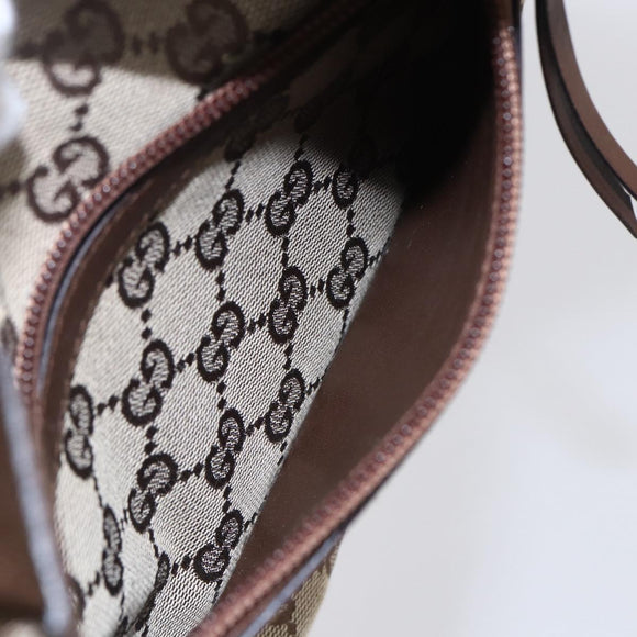 GUCCI GG Canvas Tote Bag Beige Silver 28893 Auth ep12098