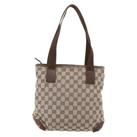 GUCCI GG Canvas Tote Bag Beige Silver 28893 Auth ep12098 - 0