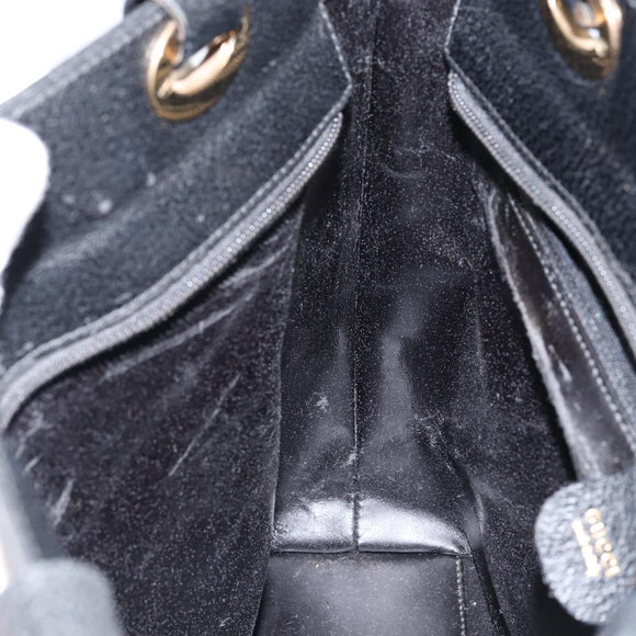 GUCCI Tote Bag Leather Black Gold 002 1817 0336 Auth ep12099