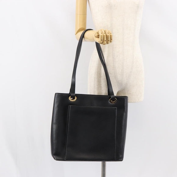 GUCCI Tote Bag Leather Black Gold 002 1817 0336 Auth ep12099