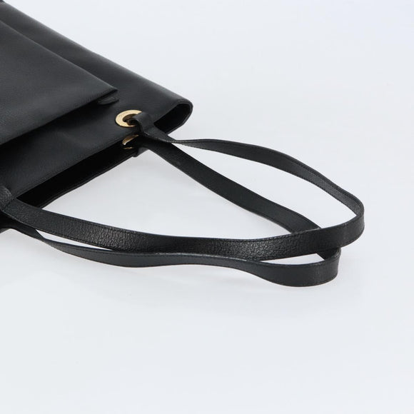 GUCCI Tote Bag Leather Black Gold 002 1817 0336 Auth ep12099