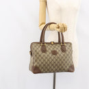 GUCCI GG Supreme Boston Bag PVC Beige Gold 002 123 0167 Auth ep12100-23