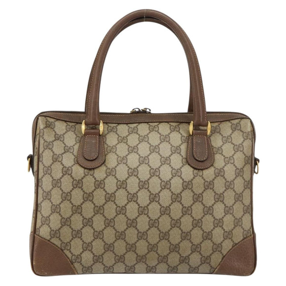 GUCCI GG Supreme Boston Bag PVC Beige Gold 002 123 0167 Auth ep12100