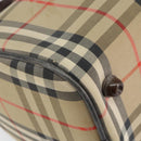 Burberrys Nova Check Boston Bag Canvas Beige Gold Auth ep12106-14