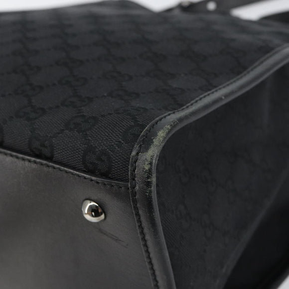 GUCCI GG Canvas Shoulder Bag Black Silver 109101 Auth ep12109