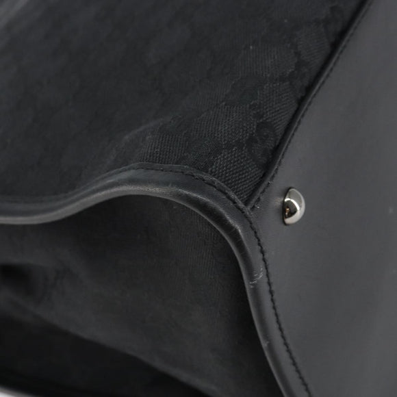 GUCCI GG Canvas Shoulder Bag Black Silver 109101 Auth ep12109