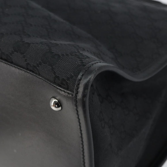 GUCCI GG Canvas Shoulder Bag Black Silver 109101 Auth ep12109