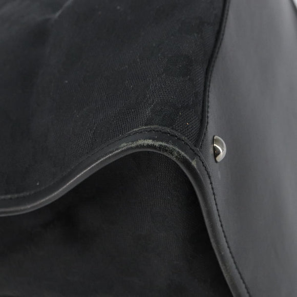 GUCCI GG Canvas Shoulder Bag Black Silver 109101 Auth ep12109