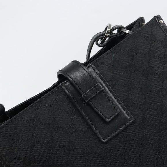 GUCCI GG Canvas Shoulder Bag Black Silver 109101 Auth ep12109